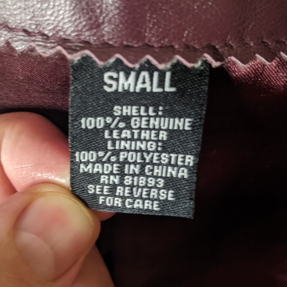 Dialogue Genuine Leather Burgundy Red Jacket Size S Woman - Picture 14 of 14